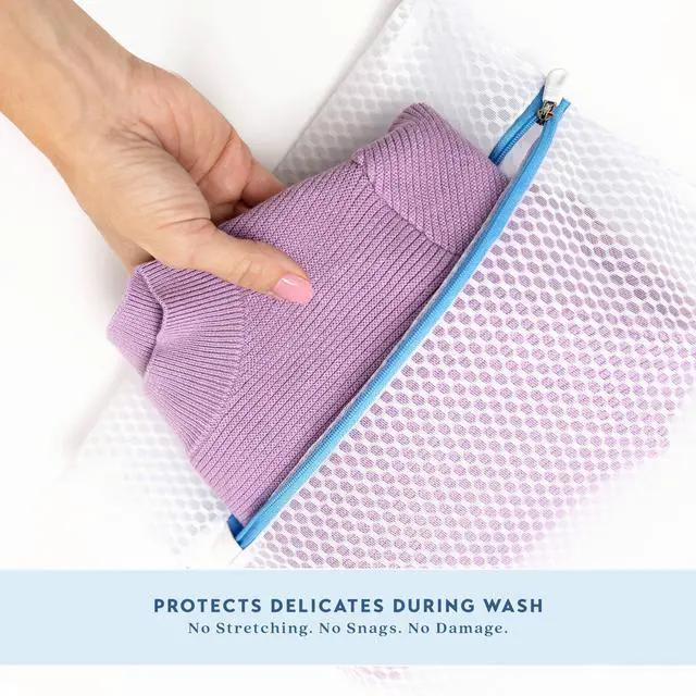 Alt view image 3 of 7 - Mesh Laundry Bags, 3 Pack Medium (12 x 16"), Ultra Durable Honeycomb Mesh Bags With Anti-Rust Zipper for Washing Delicates & Protect Clothes, Laundry Room Organization Essentials