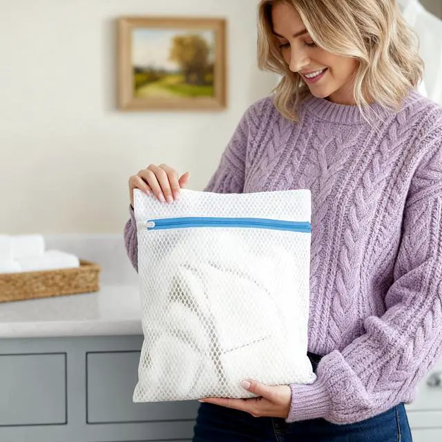 Alt view image 7 of 7 - Mesh Laundry Bags, 3 Pack Medium (12 x 16"), Ultra Durable Honeycomb Mesh Bags With Anti-Rust Zipper for Washing Delicates & Protect Clothes, Laundry Room Organization Essentials