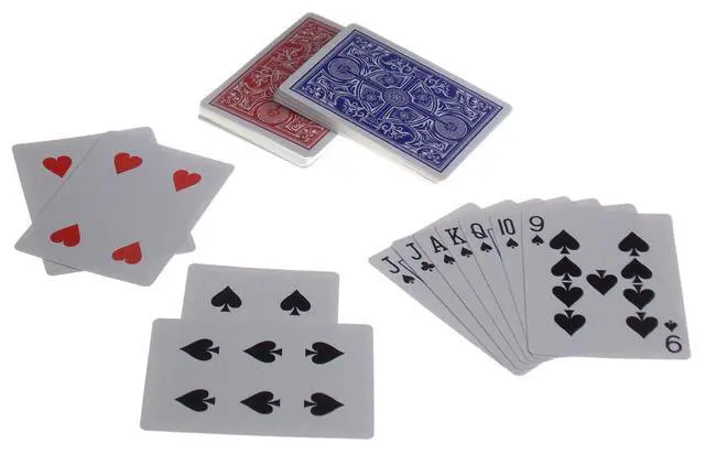 Alt view image 2 of 7 - Euchre Card Game Set | 4 Pre-Stripped Decks (9-Ace) with Blank Counter Cards | 2 Red & 2 Blue Decks | Classic Euchre Playing Cards - Improved Durability