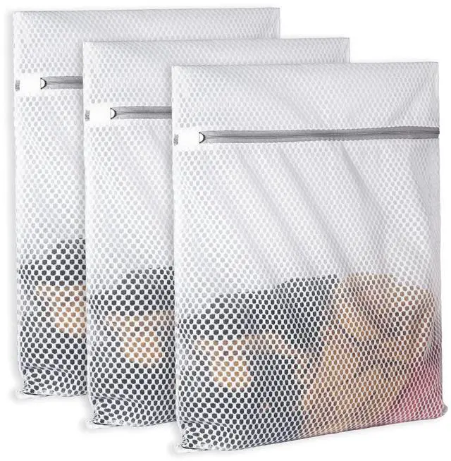 Main image of 3Pcs Durable Honeycomb Mesh Laundry Bags for Delicates 125gsm Net Fabric Durable and Reusable Delicate Wash Bag,Organization Bag for Lingerie,Sock,12 x 16 Inches(3 Medium)