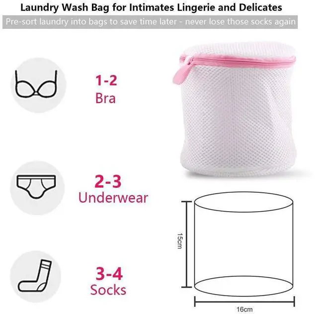 Alt view image 2 of 7 - Mesh Laundry Bags, 3PCS Bra Laundry Bags with Zips, Bra Wash Bags Mesh Wash Bags, Reuse Washing Machine Bag for Delicates, Blouse, Hosiery, Underwear, Lingerie, Baby Clothes