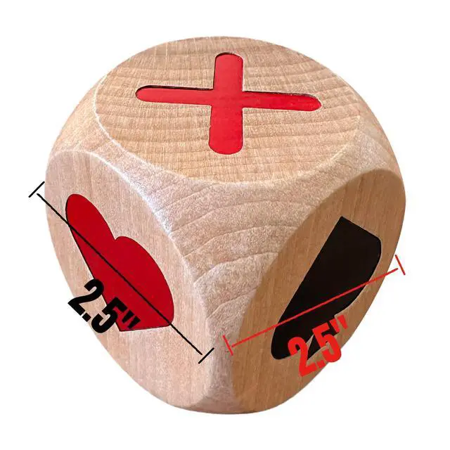 Alt view image 2 of 4 - 2IN Large Euchre Cube, 2pcs Wooden Euchre Trump Marker Dice, Great Gift Trump Indicator for Euchre/Pinochle/Bridge Playing Cards Games