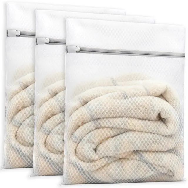 Main image of 3 Medium (12 x 16 in) Mesh Laundry Bags for Delicates, Durable Honeycomb Wash Bags with Premium Zippers - Laundry Essentials Mesh Bags for Lingerie, Bras, Socks, Sweater, Travel & Organize