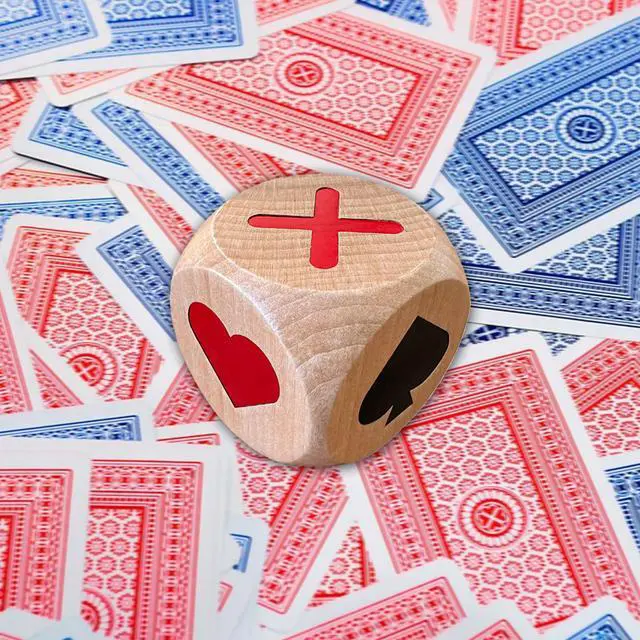 Alt view image 4 of 4 - 2IN Large Euchre Cube, 2pcs Wooden Euchre Trump Marker Dice, Great Gift Trump Indicator for Euchre/Pinochle/Bridge Playing Cards Games