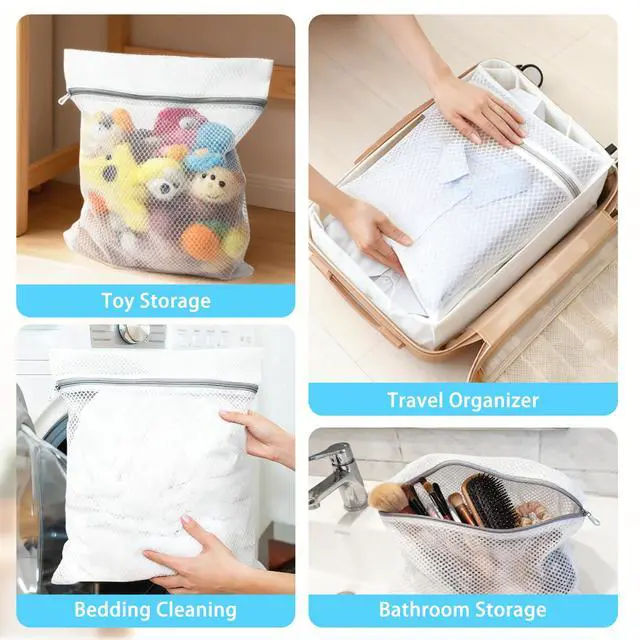 Alt view image 7 of 7 - 3 Medium (12 x 16 in) Mesh Laundry Bags for Delicates, Durable Honeycomb Wash Bags with Premium Zippers - Laundry Essentials Mesh Bags for Lingerie, Bras, Socks, Sweater, Travel & Organize