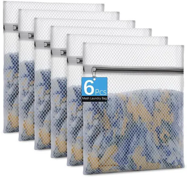Main image of Honeycomb Mesh Laundry Bags for Delicates - 12x16 Inches Medium Washing Bags for Bras, Lingerie, Socks, Baby Clothes - Gentle Wash Protection with Zipper Closure (6)