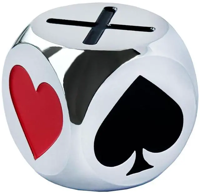 Main image of Premium Trump Marker Dice, 1.25 Inch Metal Euchre Cube with Velvet Storage Bag, Trump Indicator for Euchre, Pinochle, Bridge, Poker, and Other Card Games
