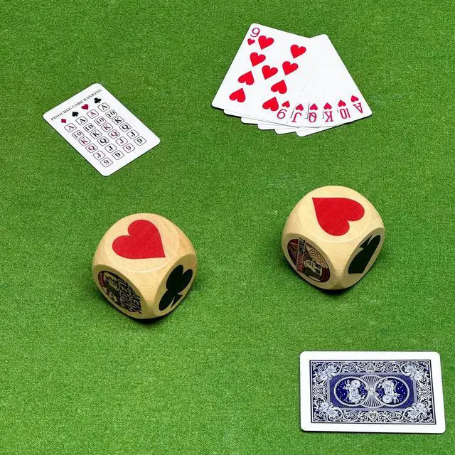 Alt view image 7 of 7 - 2-Pack Trump Marker Dice, 2 Inch Wooden Euchre Cubes with Velvet Storage Bag, Trump Suit Indicator for Euchre, Pinochle, Bridge, Poker