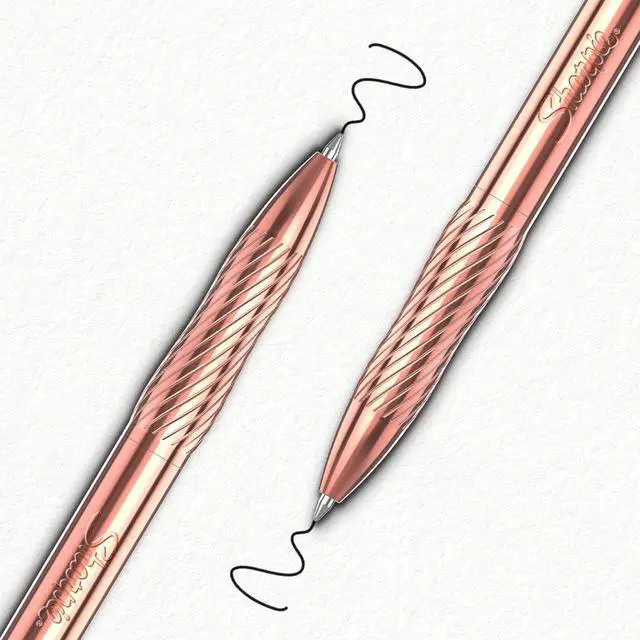 Alt view image 7 of 7 - S-Gel Pens, Copper Metal Body, Medium Point (0.7mm), Black Gel Ink, Includes 2 Pens and 2 Additional Ink Refills