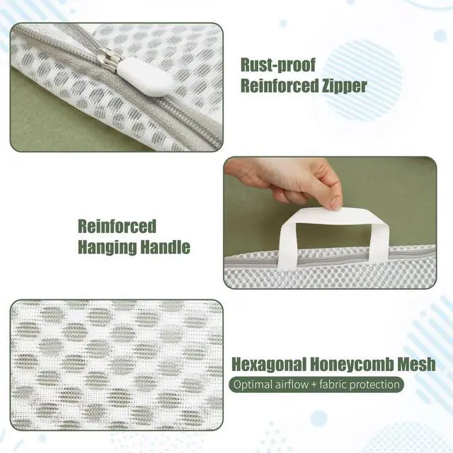 Alt view image 5 of 7 - GWT 4Pcs 3D Mesh Laundry Bags with Hanging Handles (S/M/L/XL) - Durable Zippered Wash Bags for Delicates, Shoes & Bulk Clothes - Space-Saving Foldable Design