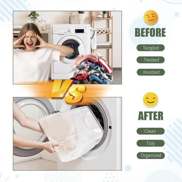 Alt view image 6 of 7 - GWT 4Pcs 3D Mesh Laundry Bags with Hanging Handles (S/M/L/XL) - Durable Zippered Wash Bags for Delicates, Shoes & Bulk Clothes - Space-Saving Foldable Design