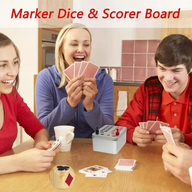 Alt view image 2 of 7 - Euchre Marker Dice Cube (2 in) Scorer Board Playing Cards Scoreboard Marker Game Dice Indicator for Euchre Enthusiasts