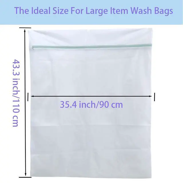 Alt view image 2 of 5 - 2 Pack 43 x 35 inch Oversize Laundry Bags Mesh Wash Bags, Large Delicates Bag for Washing Machine, Jumbo Laundry Sack for Washing Delicates, Big Clothes, Bed Sheet, Bedcover, Blanket (2)