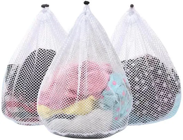 Main image of 3 Pack XXL Mesh Laundry Bags for Delicates, Extra Large Laundry Wash Bags for Clothes,Bed Linen,Toys with Drawstring Closure Sturdy(3 XXLarge 28 x 26 Inches)