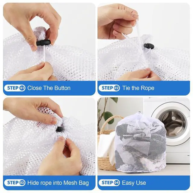 Alt view image 6 of 6 - 3 Pack XXL Mesh Laundry Bags for Delicates, Extra Large Laundry Wash Bags for Clothes,Bed Linen,Toys with Drawstring Closure Sturdy(3 XXLarge 28 x 26 Inches)