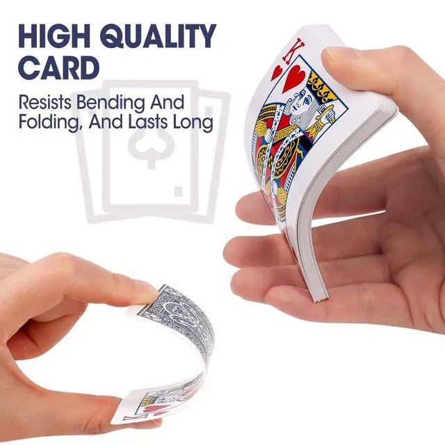 Alt view image 4 of 7 - Playing Cards, 26 Decks of Cards Bulk Standard Size Poker Cards, Perfect for Classic Card Games, Party Games, Blackjack, Card Games for Families & Magic Performances (Red/Blue)