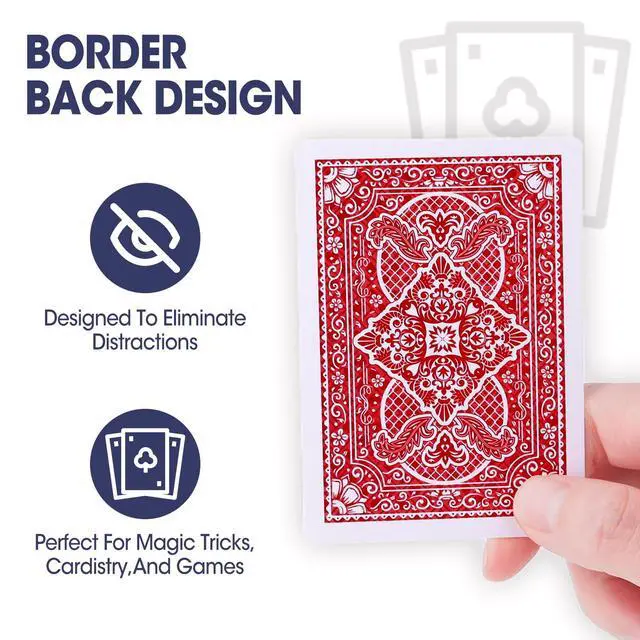 Alt view image 5 of 7 - Playing Cards, 26 Decks of Cards Bulk Standard Size Poker Cards, Perfect for Classic Card Games, Party Games, Blackjack, Card Games for Families & Magic Performances (Red/Blue)