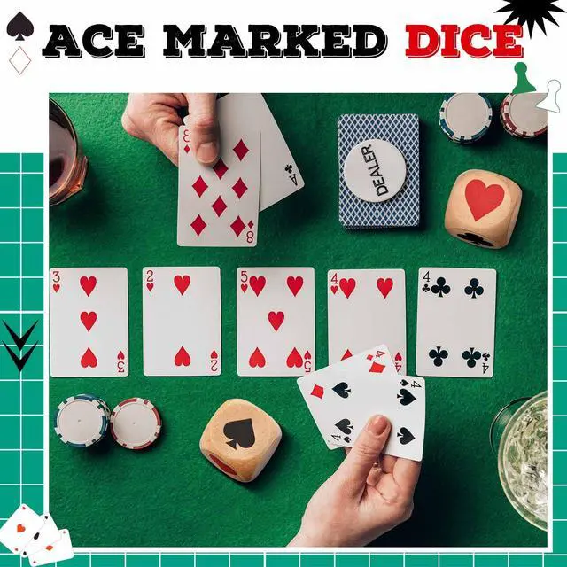 Alt view image 3 of 7 - 4 Pcs Wooden Marker Dice with Storage Box Big Size 1.57''(4cm) Ace Indicator Wooden Suit Dice Cube Clear Prints Euchre Cube Great Gift for Euchre Poker Cards Game (Brown,1.57'')