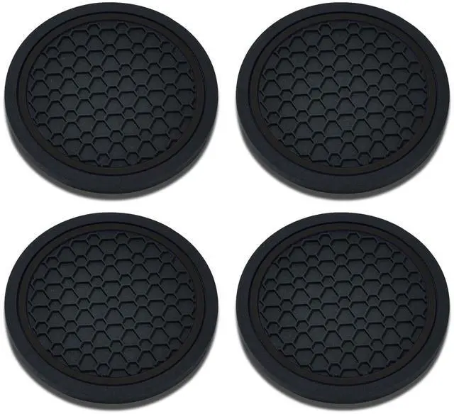 Alt view image 2 of 6 - 4PCS Car Cup Holder Coasters, 2.75 Inch Non-Slip Insert Cup Holder Pad, Dustproof Automotive Interior Accessories Mat, Universal for Trucks, Vehicles, RVs and More (Black)