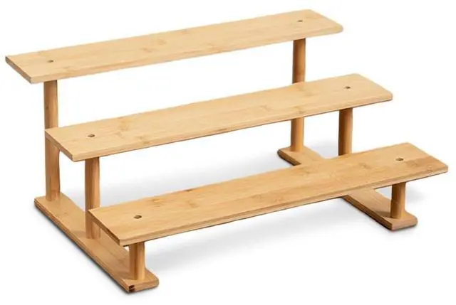 Main image of Bamboo and Wood 3 Tier Cupcake Stand, Food Display Risers for Party , Statues and Lego Displays, Cologne Stand, Perfume Display Stand3 Tier1Pack