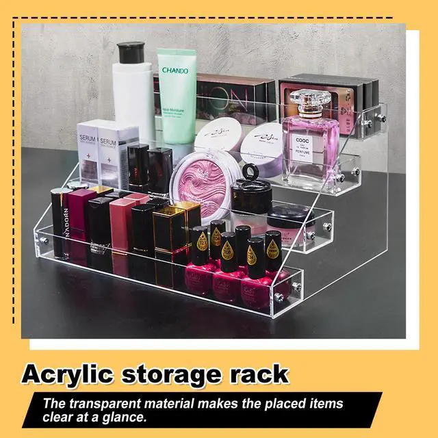 Alt view image 5 of 7 - Acrylic Riser, 12in 4 Tier Display Organizer - Premium Clear Perfume & Skincare Organizer, Easy Assemble Cupcake Stand & Decoration Shelves