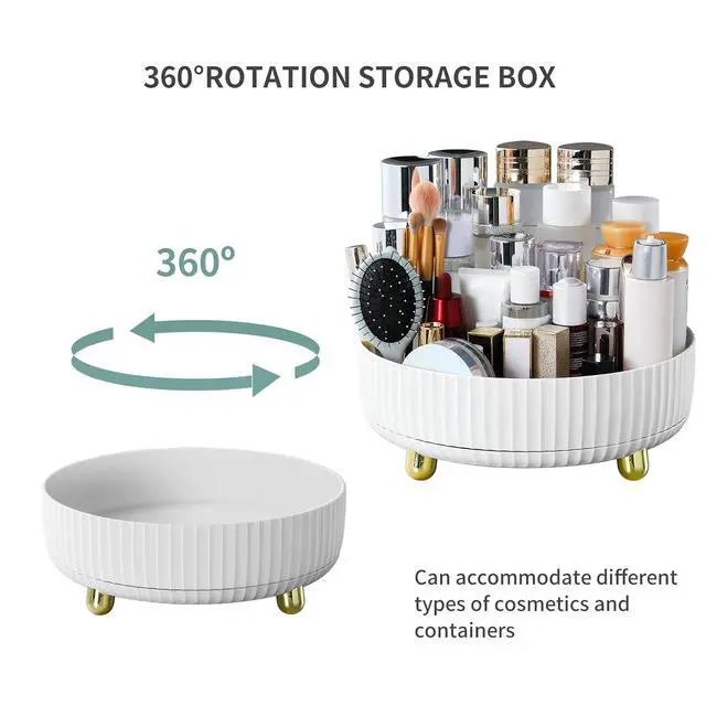 Alt view image 2 of 7 - Makeup Perfume Organizer, 360 Degree Rotating Lazy Susan Cosmetic Desk Storage Lotions Display Case Round Tray with Large Capacity, for your Jewelry