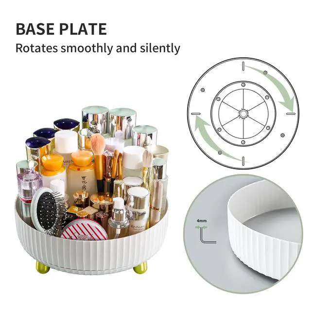 Alt view image 4 of 7 - Makeup Perfume Organizer, 360 Degree Rotating Lazy Susan Cosmetic Desk Storage Lotions Display Case Round Tray with Large Capacity, for your Jewelry