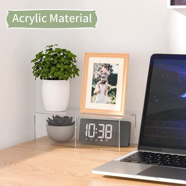 Alt view image 5 of 6 - Acrylic Shelf Riser 6x5.1x4 pack of 2, Clear Acrylic Stand for Figure, Cosmetics, Bags, Shoes, Toys, Collectibles, 6x5.1x4 Inch