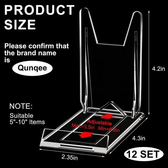 Alt view image 2 of 7 - 12 Packs Adjustable Purse Display Stand Clear Acrylic Handbag Stand Holder for Wallet Purses Handbag Bag Jewelry Display Organizer for Party Weddings Home Decoration Birthdays