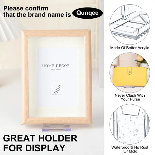 Alt view image 4 of 7 - 12 Packs Adjustable Purse Display Stand Clear Acrylic Handbag Stand Holder for Wallet Purses Handbag Bag Jewelry Display Organizer for Party Weddings Home Decoration Birthdays