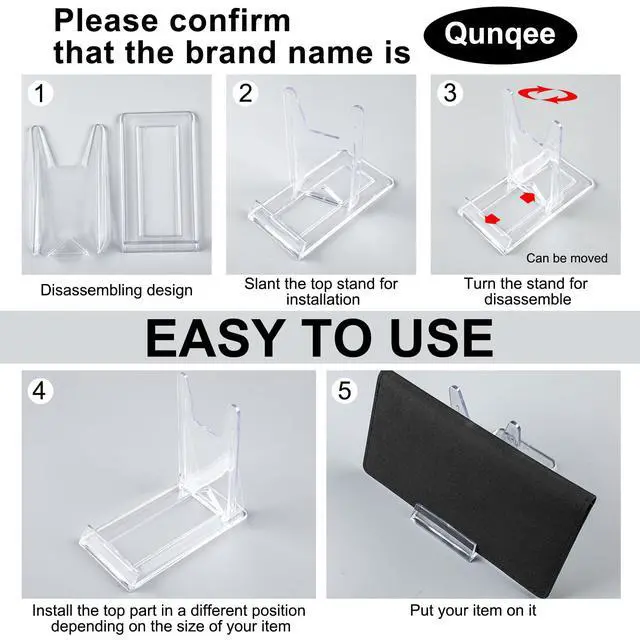 Alt view image 6 of 7 - 12 Packs Adjustable Purse Display Stand Clear Acrylic Handbag Stand Holder for Wallet Purses Handbag Bag Jewelry Display Organizer for Party Weddings Home Decoration Birthdays