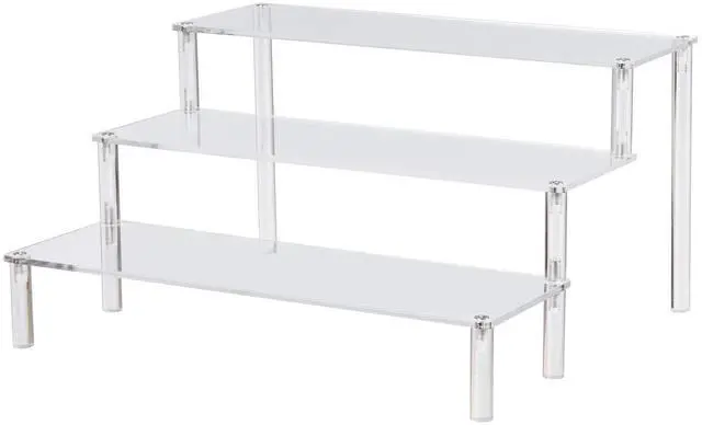 Main image of Clear Acrylic Display Stand Display Shelf, 3 Tier Desserts Holder,3 Tier Cupcake Display Risers Steps for Organizer and Decoration (1 Pack - 12" x 10.2" x 6.3")