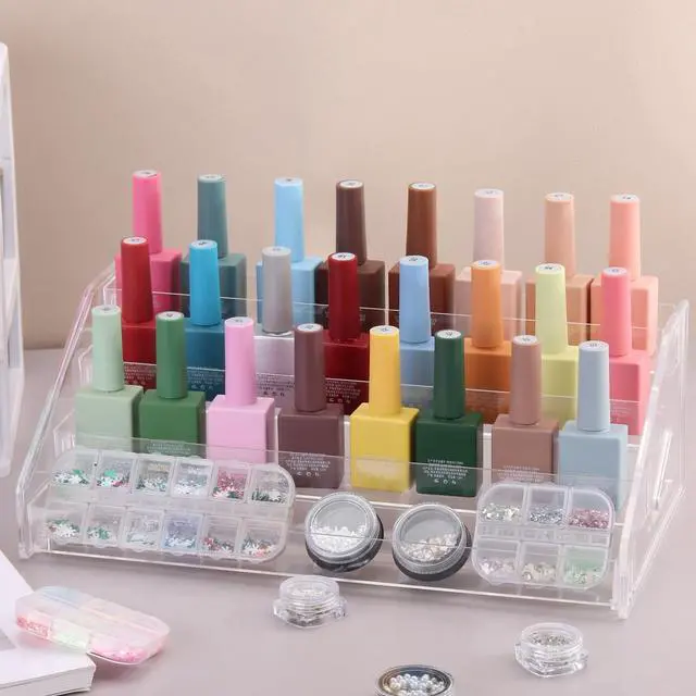 Alt view image 2 of 7 - 4-Tier Clear Acrylic Nail Polish Organizer Stand