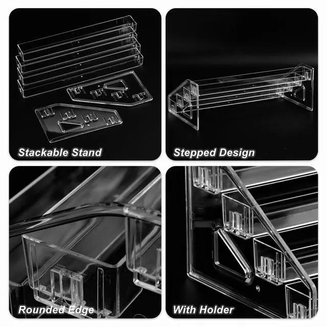 Alt view image 5 of 7 - 4-Tier Clear Acrylic Nail Polish Organizer Stand