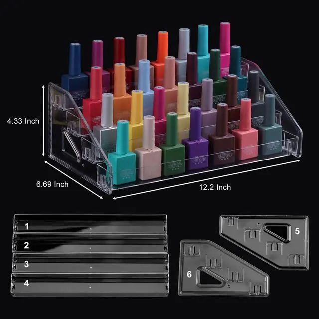 Alt view image 6 of 7 - 4-Tier Clear Acrylic Nail Polish Organizer Stand
