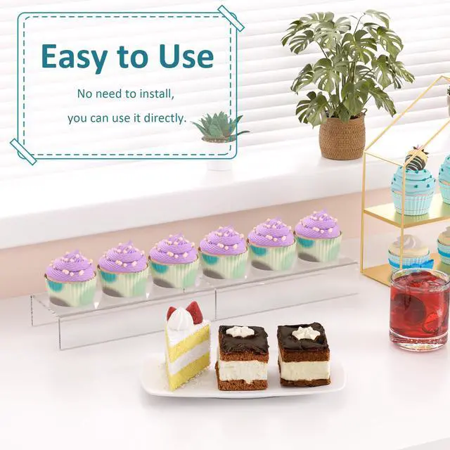 Alt view image 3 of 6 - Acrylic Shelf Riser 10x4.3x2 pack of 2, Clear Display Shelf 10 for Figure, Cosmetics, Bags, Shoes, Toys, Collectibles, 10x4.3x2 Inch