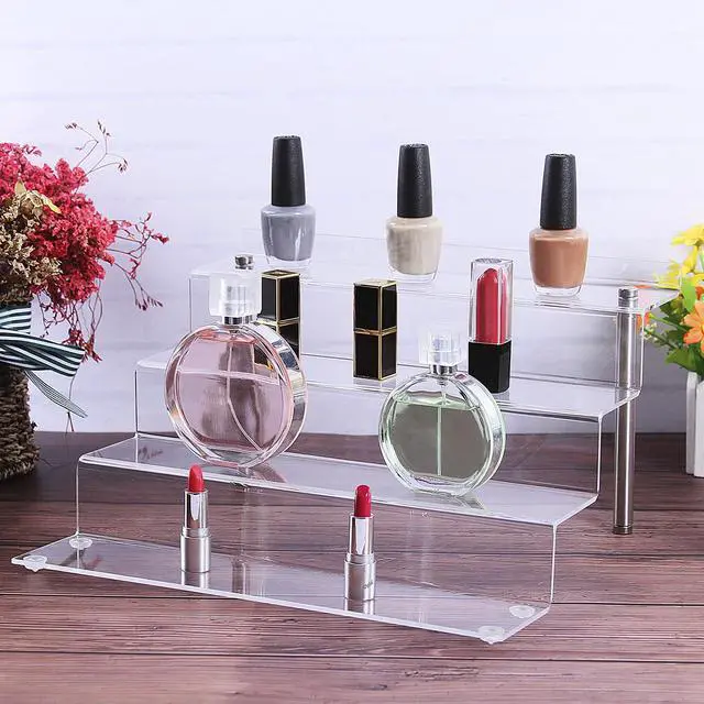 Alt view image 7 of 7 - Acrylic Display Stand Riser Clear Small Acrylic Decorator Stand Shelf for Figures Pops, Jewelry, Cupcake, Dessert - 2 Sets