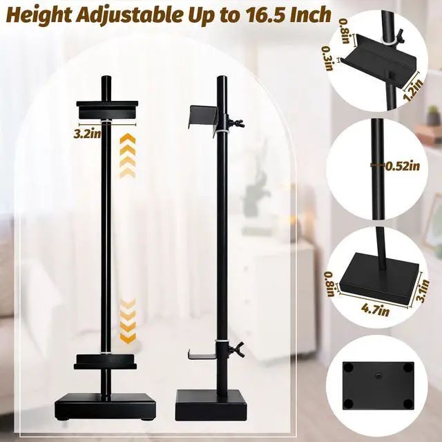 Alt view image 3 of 7 - 1 Pack Adjustable Tabletop Easel Stand, Metal Picture Stands for Display, Black Easel Picture Frame Holder Stand for Art Photo Signs, Table Easels for Display18 Inch Black