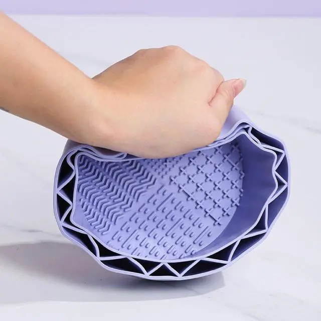 Alt view image 5 of 6 - Pen Brush Washer, Watercolor Brush Cleaner, Silicone Brush Bowl Clean, Brush Holder Cleaner, Watercolor Painting Water Cup for Acrylic Oil Painti (1Pcs Purple)