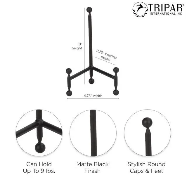 Alt view image 3 of 6 - Modern Tripod Easel Display, Black Finish, Lightweight & Durable Design, Perfect for Displaying Pictures, Artwork, Plates, Tiles, & More, 8 Inch