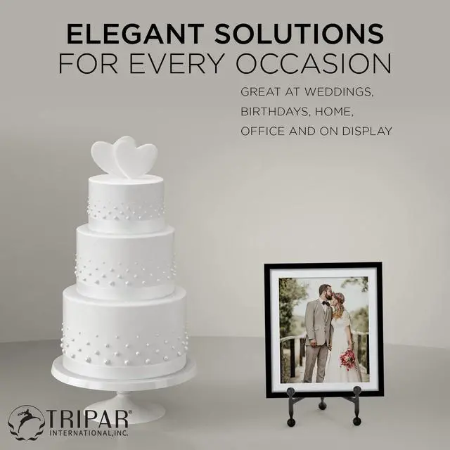 Alt view image 4 of 6 - Modern Tripod Easel Display, Black Finish, Lightweight & Durable Design, Perfect for Displaying Pictures, Artwork, Plates, Tiles, & More, 8 Inch