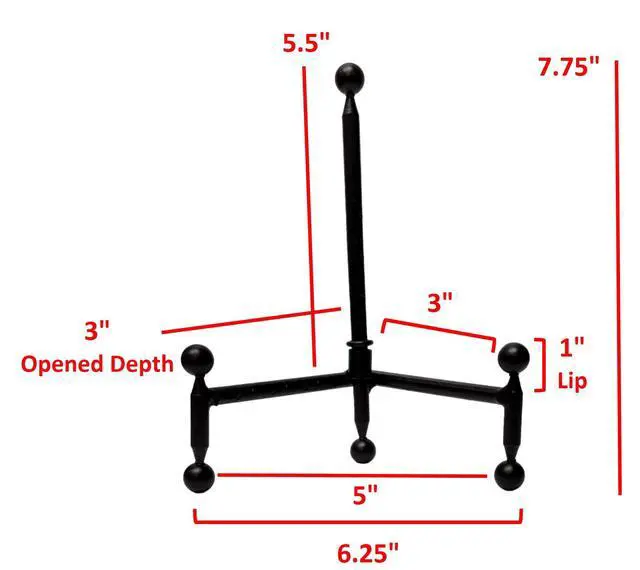 Alt view image 6 of 6 - Modern Tripod Easel Display, Black Finish, Lightweight & Durable Design, Perfect for Displaying Pictures, Artwork, Plates, Tiles, & More, 8 Inch