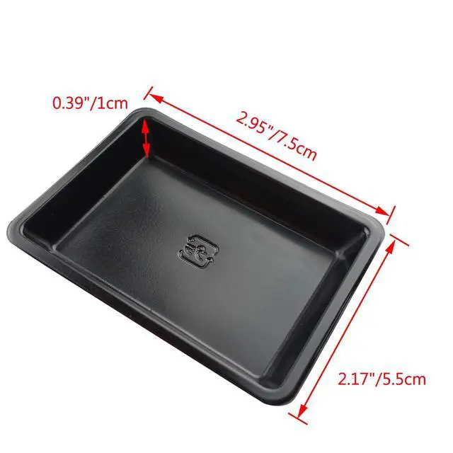 Alt view image 2 of 6 - 100 Pack Rectangle Plastic Soy Sauce Dishes, Disposable Sauce Dish for Dipping, Hot Sushi Plates, Sauce Serving Dish Set, Seasoning Appetizer Plates for BBQ, Salad - Black