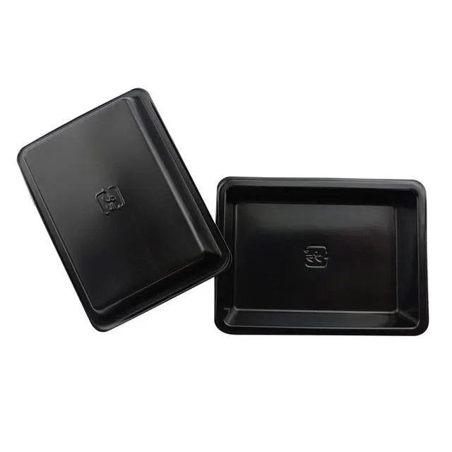 Alt view image 6 of 6 - 100 Pack Rectangle Plastic Soy Sauce Dishes, Disposable Sauce Dish for Dipping, Hot Sushi Plates, Sauce Serving Dish Set, Seasoning Appetizer Plates for BBQ, Salad - Black