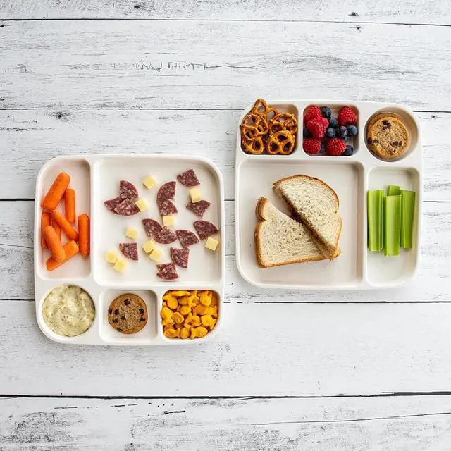 Alt view image 4 of 7 - Divided Meal Tray, Set of 2, White, Microwave Safe Polypropylene