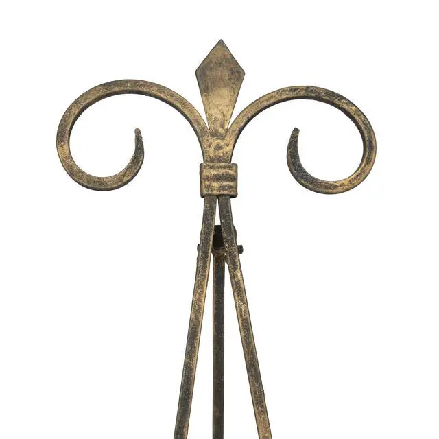Alt view image 4 of 7 - Metal Scroll Display Easel Tabletop Easel with Foldable Stand, Display Stand 11" x 10" x 14", Gold