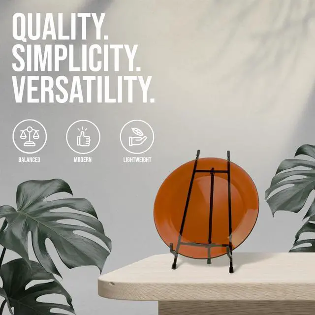 Alt view image 2 of 7 - 11 Tall Modern Metal Tripod Plate Stand and Art Holder Easel, Black