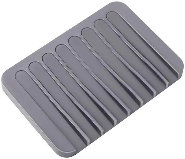 Alt view image 3 of 7 - 2 Pcs Paint Brush Holder with 8 Slots, Washable Silicone Brush Rinse Cleaner, Paintbrush Organizer Display Stand -Grey