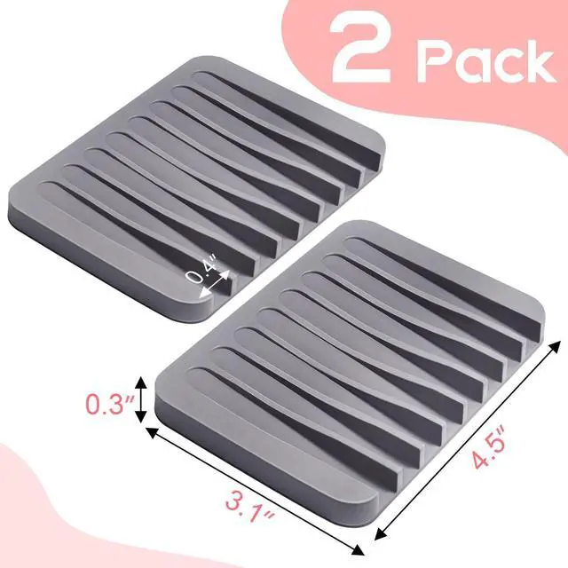 Alt view image 2 of 7 - 2 Pcs Paint Brush Holder with 8 Slots, Washable Silicone Brush Rinse Cleaner, Paintbrush Organizer Display Stand -Grey