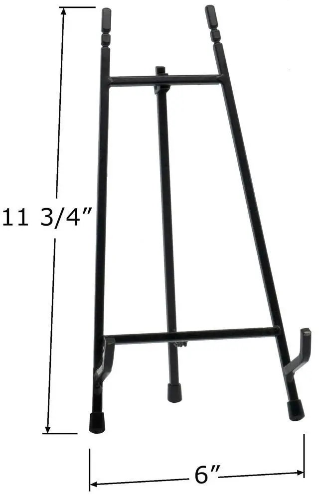 Alt view image 7 of 7 - 11 Tall Modern Metal Tripod Plate Stand and Art Holder Easel, Black